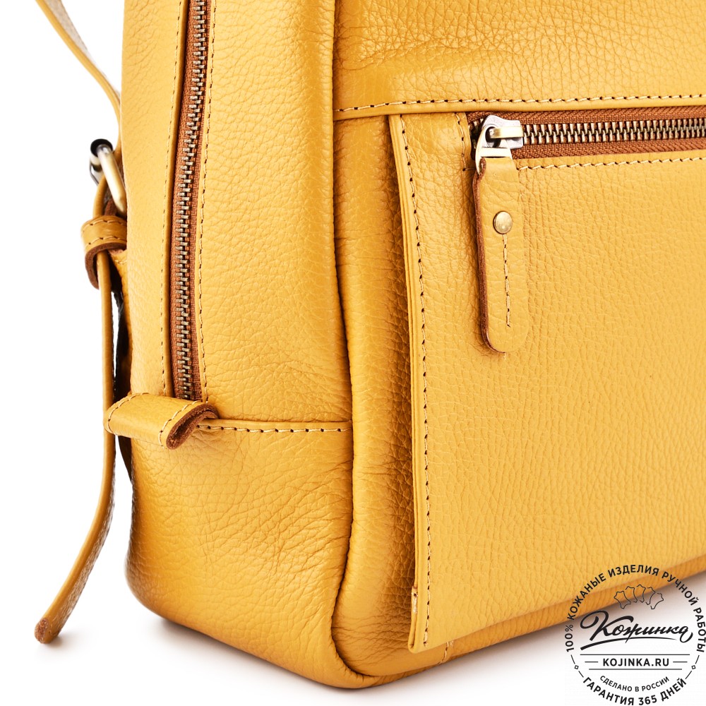 Кожаный рюкзак "Джессика" (охра)